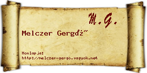 Melczer Gergő névjegykártya